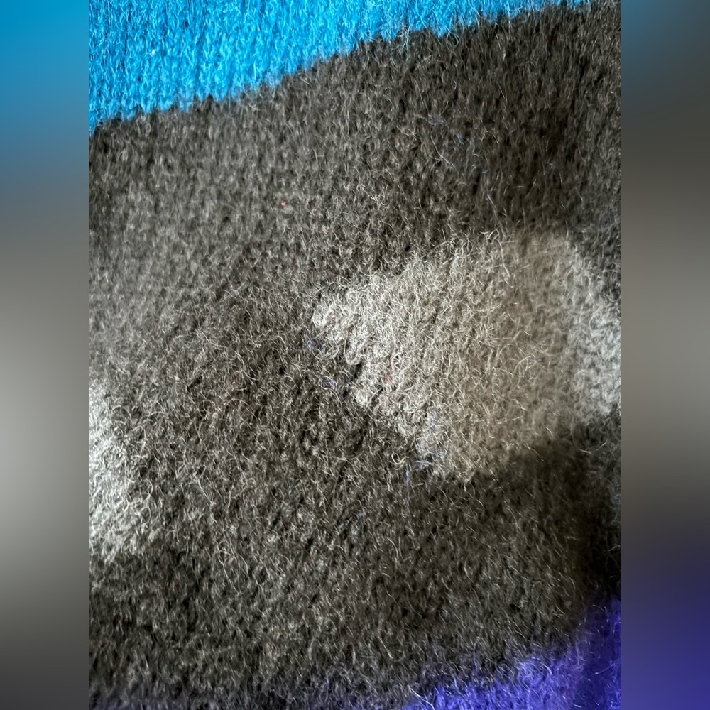 VTG 80’s Rare Mohair Sweater, Warm, Cardigan BRIDGEWEAR, Multicolored Geometric - Picture 9 of 14